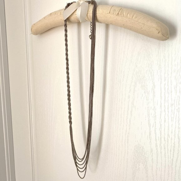 Vintage Silver Tone Long Braided Rope Necklace from Bloomingdales - Picture 6 of 13